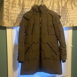 Brown Guess Coat with Fur Trim